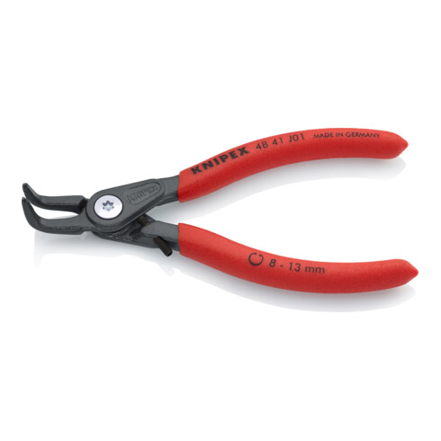 KNIPEX 48 41 J01 Präzisions-Sicherungsringzange für Innenringe in Bohrungen mit rutschhemmendem Kunststoff überzogen grau atramentiert 130 mm