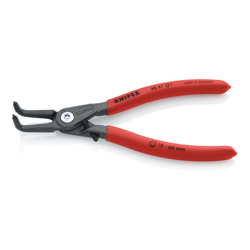 KNIPEX 48 41 J21 Präzisions-Sicherungsringzange für Innenringe in Bohrungen mit rutschhemmendem Kunststoff überzogen grau atramentiert 165 mm