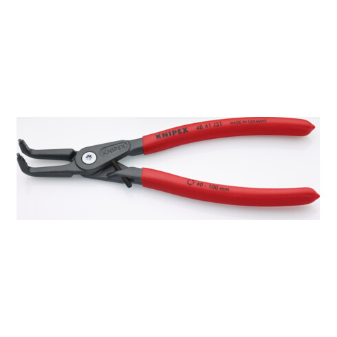 KNIPEX 48 41 J31 Präzisions-Sicherungsringzange für Innenringe in Bohrungen mit rutschhemmendem Kunststoff überzogen grau atramentiert 210 mm
