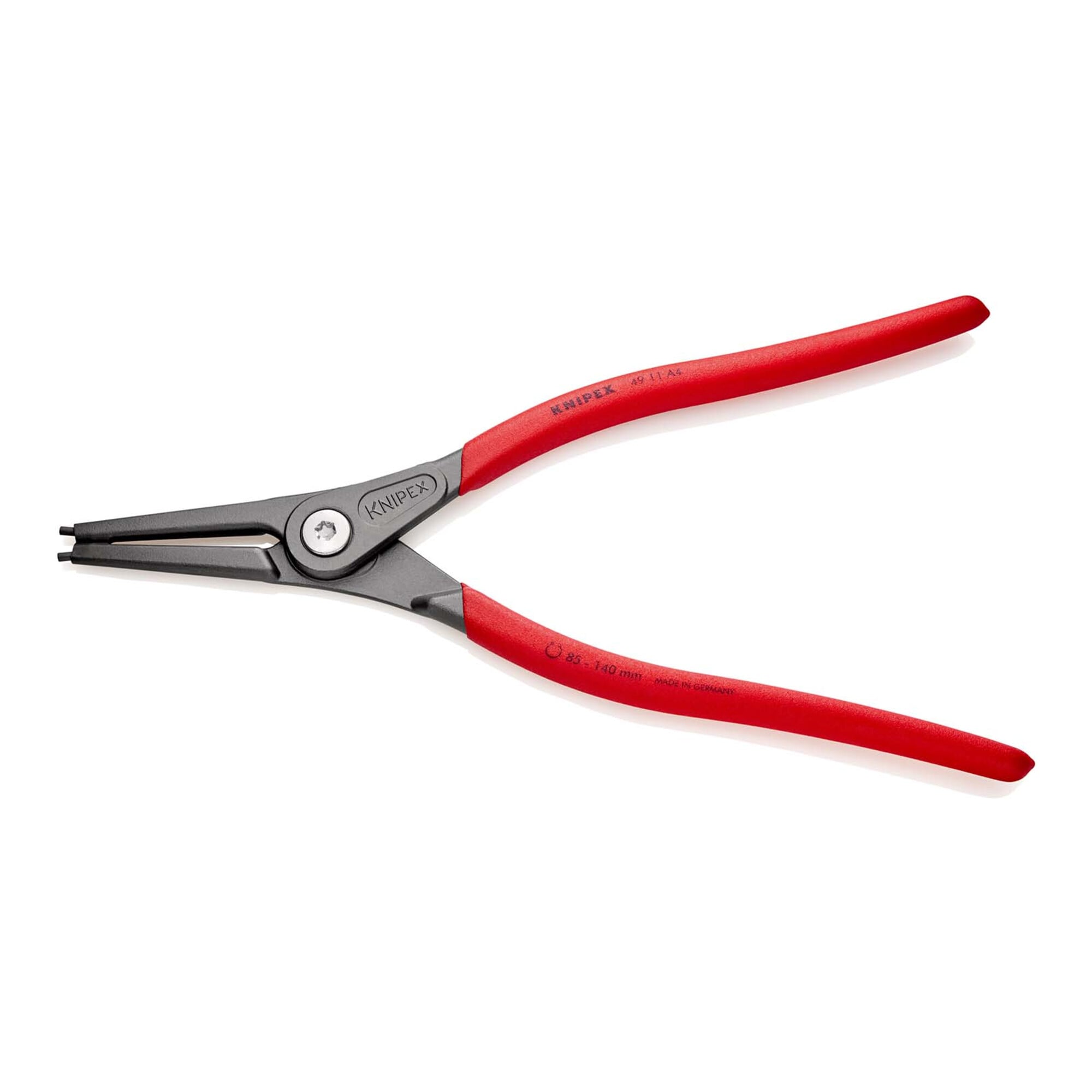 KNIPEX 49 11 A4 Präzisions-Sicherungsringzange für Außenringe auf Wellen mit rutschhemmendem Kunststoff überzogen grau atramentiert 320 mm