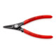 KNIPEX 49 31 A0 Präzisions-Sicherungsringzange für Außenringe auf Wellen mit Überdehnungsschutz mit rutschhemmendem Kunststoff überzogen grau atramentiert 140 mm