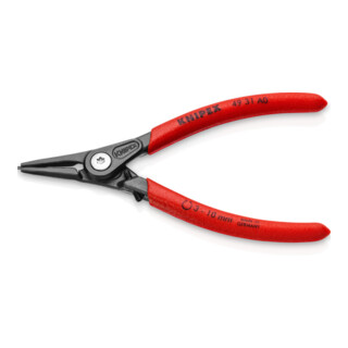 KNIPEX Pinza di precisione per anelli di sicurezza esterni su alberi con protezione antitrazione, bonderizzata grigia