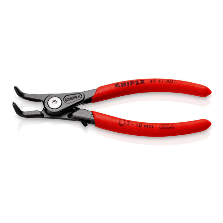 KNIPEX 49 41 A01 Präzisions-Sicherungsringzange für Außenringe auf Wellen mit rutschhemmendem Kunststoff überzogen grau atramentiert 130 mm