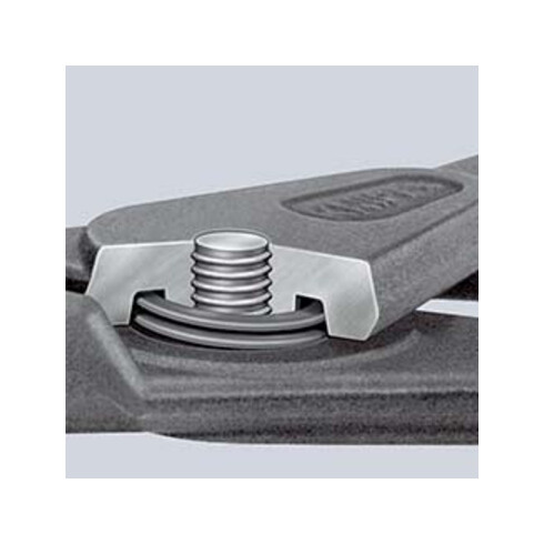 KNIPEX 49 41 A01 Präzisions-Sicherungsringzange für Außenringe auf Wellen mit rutschhemmendem Kunststoff überzogen grau atramentiert 130 mm