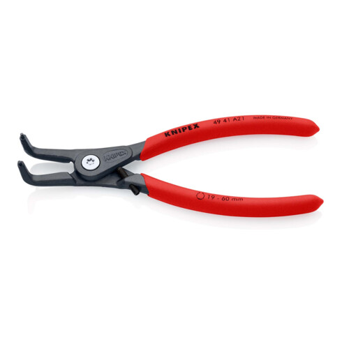 KNIPEX 49 41 A21 Präzisions-Sicherungsringzange für Außenringe auf Wellen mit rutschhemmendem Kunststoff überzogen grau atramentiert 165 mm
