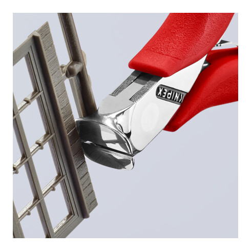 KNIPEX 64 11 115 Elektronik-Vornschneider mit rutschhemmenden Kunststoff-Hüllen 115 mm