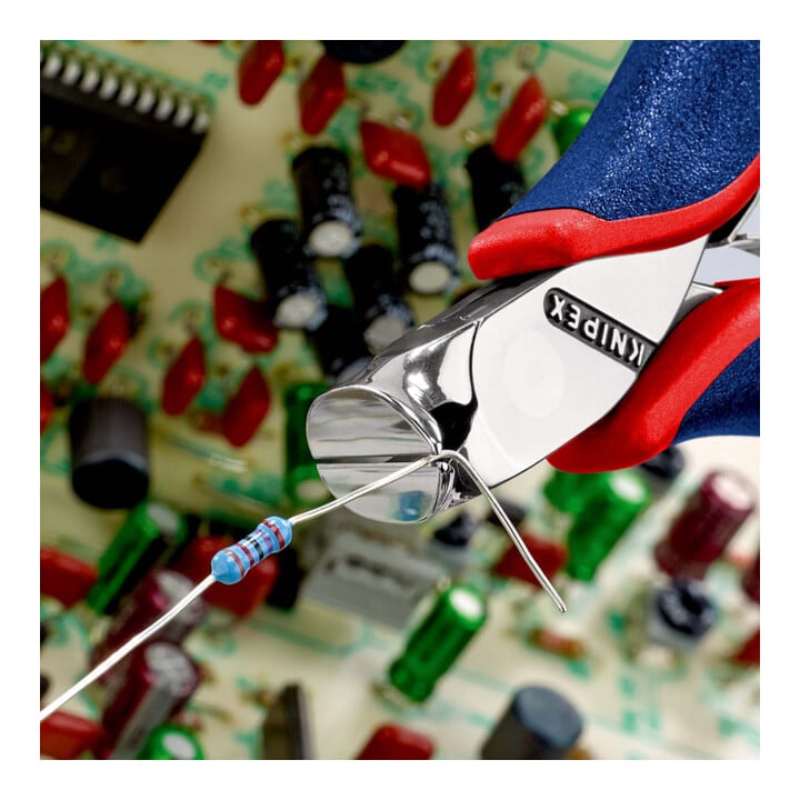 KNIPEX 64 32 120 Elektronik-Vornschneider mit Mehrkomponenten-Hüllen 120 mm