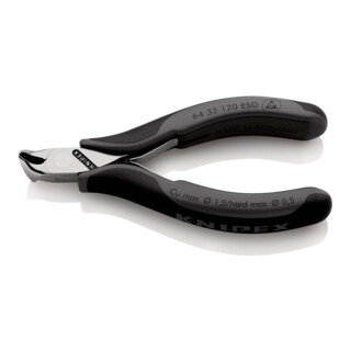 KNIPEX 64 32 120 ESD Elektronik-Vornschneider ESD mit Mehrkomponenten-Hüllen 120 mm
