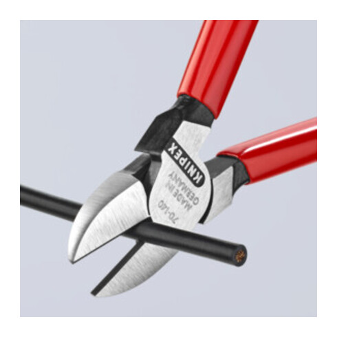 KNIPEX 70 01 140 EAN Seitenschneider mit Kunststoff überzogen schwarz atramentiert 140 mm