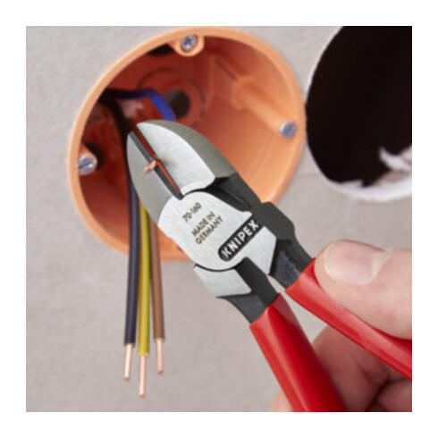 KNIPEX 70 01 160 EAN Seitenschneider mit Kunststoff überzogen schwarz atramentiert 160 mm