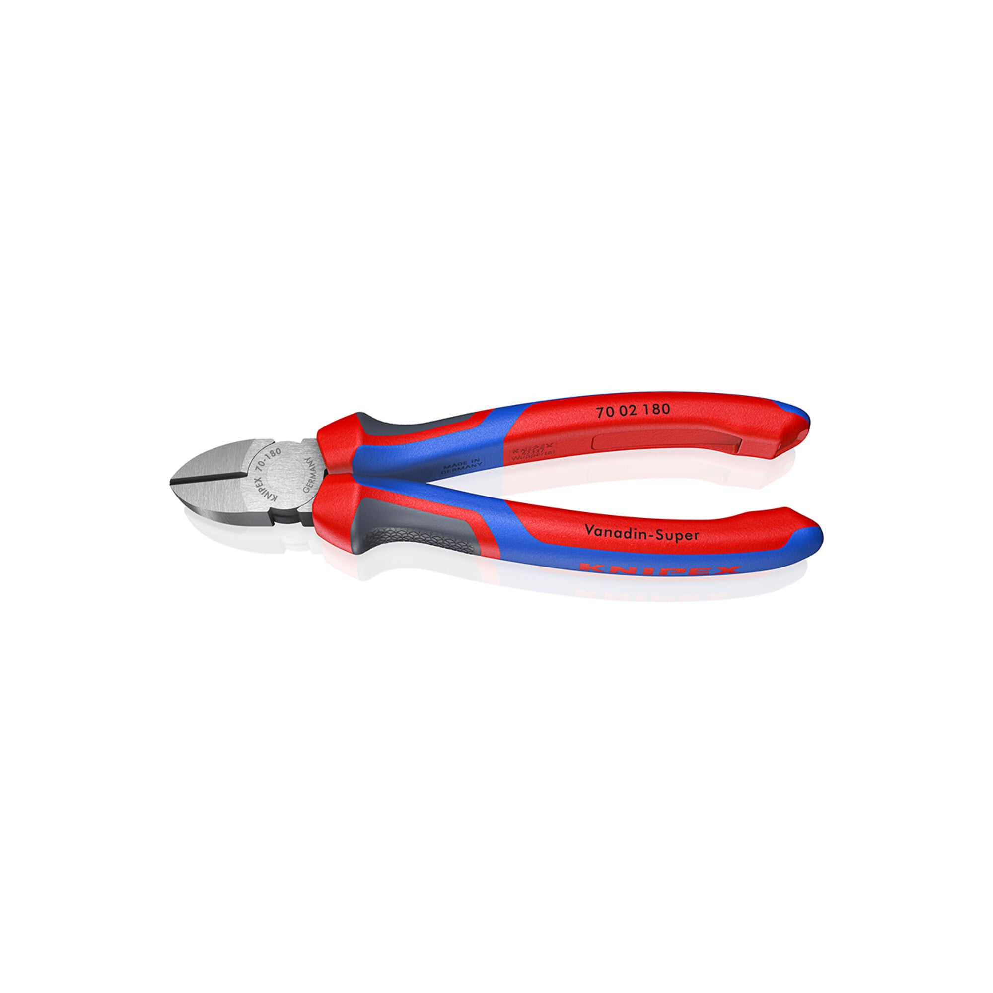 KNIPEX 70 02 180 Seitenschneider mit Comfort-Griffen schwarz atramentiert 180 mm
