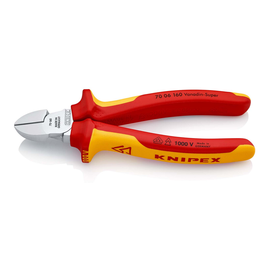 KNIPEX 70 06 160 Zijsnijders verchroomd VDE 160 mm