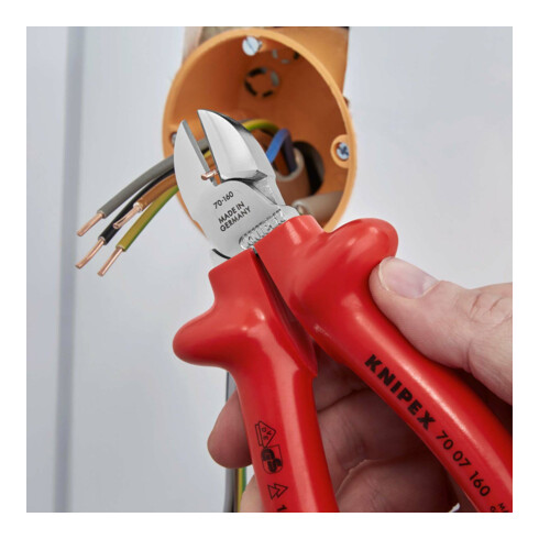 Seitenschneider verchromt 180mm tauchisolinks Knipex