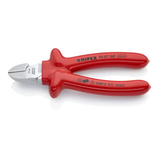 KNIPEX 70 07 160 Seitenschneider verchromt VDE 160 mm