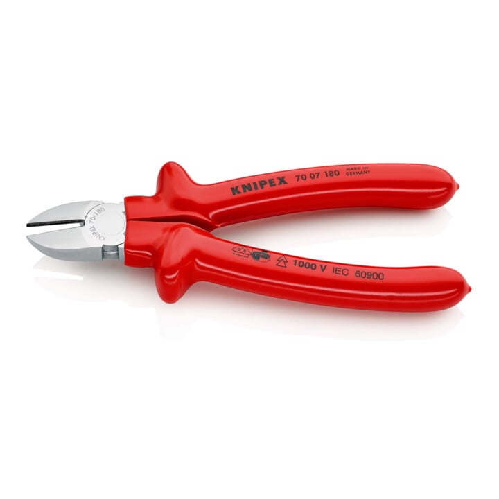 KNIPEX 70 07 180 Zijsnijders verchroomd VDE 180 mm