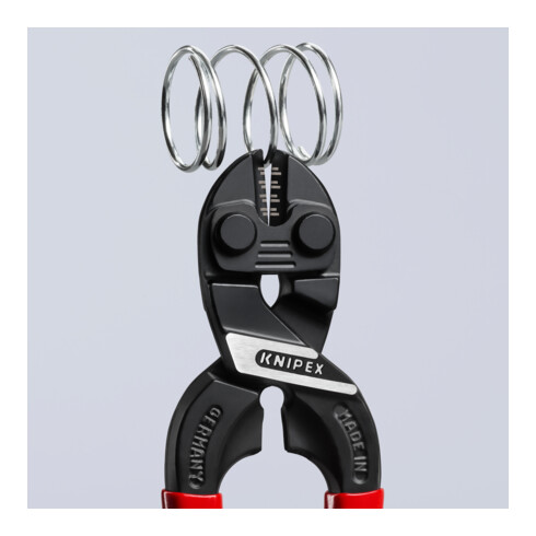 KNIPEX 71 01 160 CoBolt® S Kompakt-Bolzenschneider mit Kunststoff überzogen schwarz atramentiert 160 mm