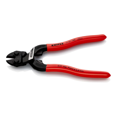 KNIPEX 71 01 160 CoBolt® S Kompakt-Bolzenschneider mit Kunststoff überzogen schwarz atramentiert 160 mm