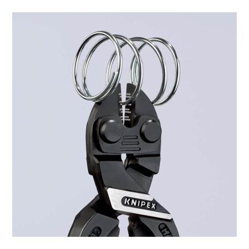 KNIPEX 71 01 160 CoBolt® S Kompakt-Bolzenschneider mit Kunststoff überzogen schwarz atramentiert 160 mm