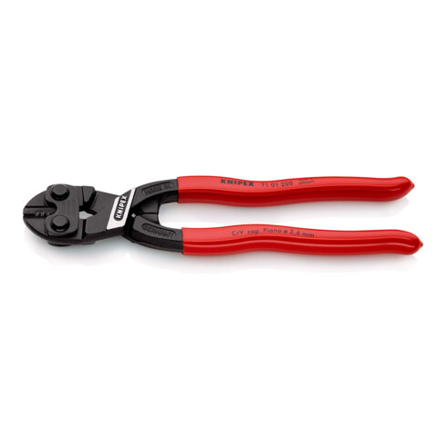 KNIPEX 71 01 200 CoBolt® Kompakt-Bolzenschneider mit Kunststoff überzogen schwarz atramentiert 200 mm