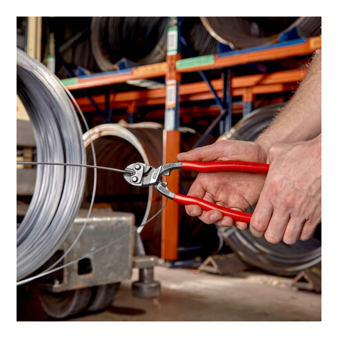 KNIPEX 71 01 250 CoBolt® XL Kompakt-Bolzenschneider mit Kunststoff überzogen schwarz atramentiert 250 mm