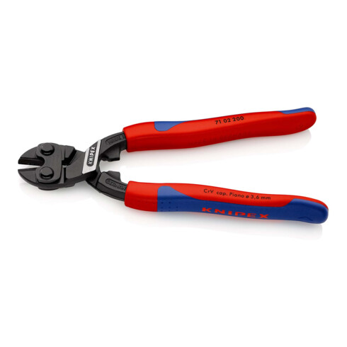 KNIPEX 71 02 200 CoBolt® Kompakt-Bolzenschneider mit schlanken Mehrkomponenten-Hüllen schwarz atramentiert 200 mm