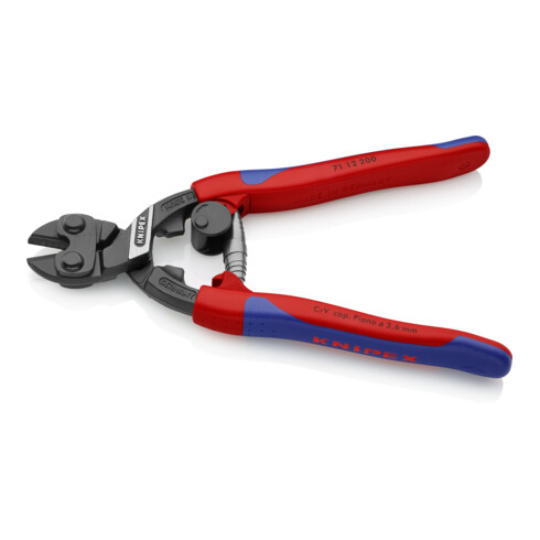 KNIPEX 71 12 200 CoBolt® Kompakt-Bolzenschneider mit schlanken Mehrkomponenten-Hüllen schwarz atramentiert 200 mm
