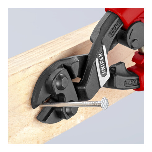 KNIPEX 71 22 200 CoBolt® Kompakt-Bolzenschneider mit schlanken Mehrkomponenten-Hüllen schwarz atramentiert 200 mm