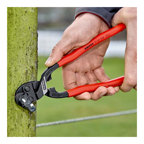 KNIPEX 71 31 250 CoBolt® XL Kompakt-Bolzenschneider mit Kunststoff überzogen schwarz atramentiert 250 mm