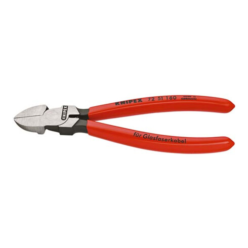 KNIPEX 72 51 160 Seitenschneider für Lichtwellenleiter (Glasfaserkabel) mit Kunststoff überzogen 160 mm