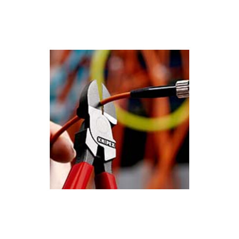 KNIPEX 72 51 160 Seitenschneider für Lichtwellenleiter (Glasfaserkabel) mit Kunststoff überzogen 160 mm