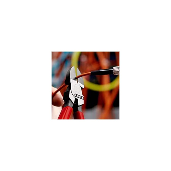 KNIPEX 72 51 160 Seitenschneider für Lichtwellenleiter (Glasfaserkabel) mit Kunststoff überzogen 160 mm