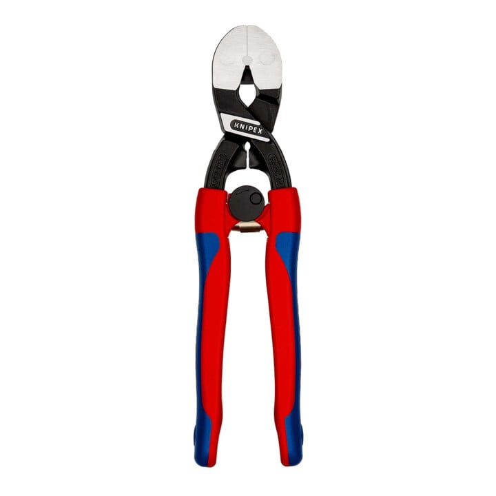 KNIPEX 72 62 200 Kraft-Bündigschneider für Weichmetall und Kunststoff mit schlanken Mehrkomponenten-Hüllen schwarz atramentiert 200 mm