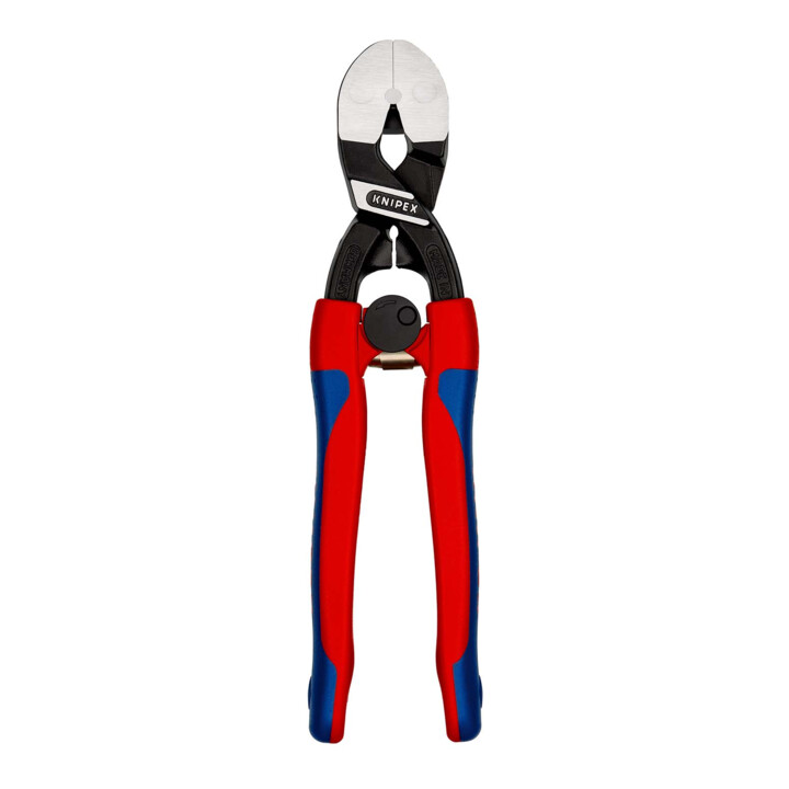 KNIPEX 72 62 200 Kraft-Bündigschneider für Weichmetall und Kunststoff mit schlanken Mehrkomponenten-Hüllen schwarz atramentiert 200 mm
