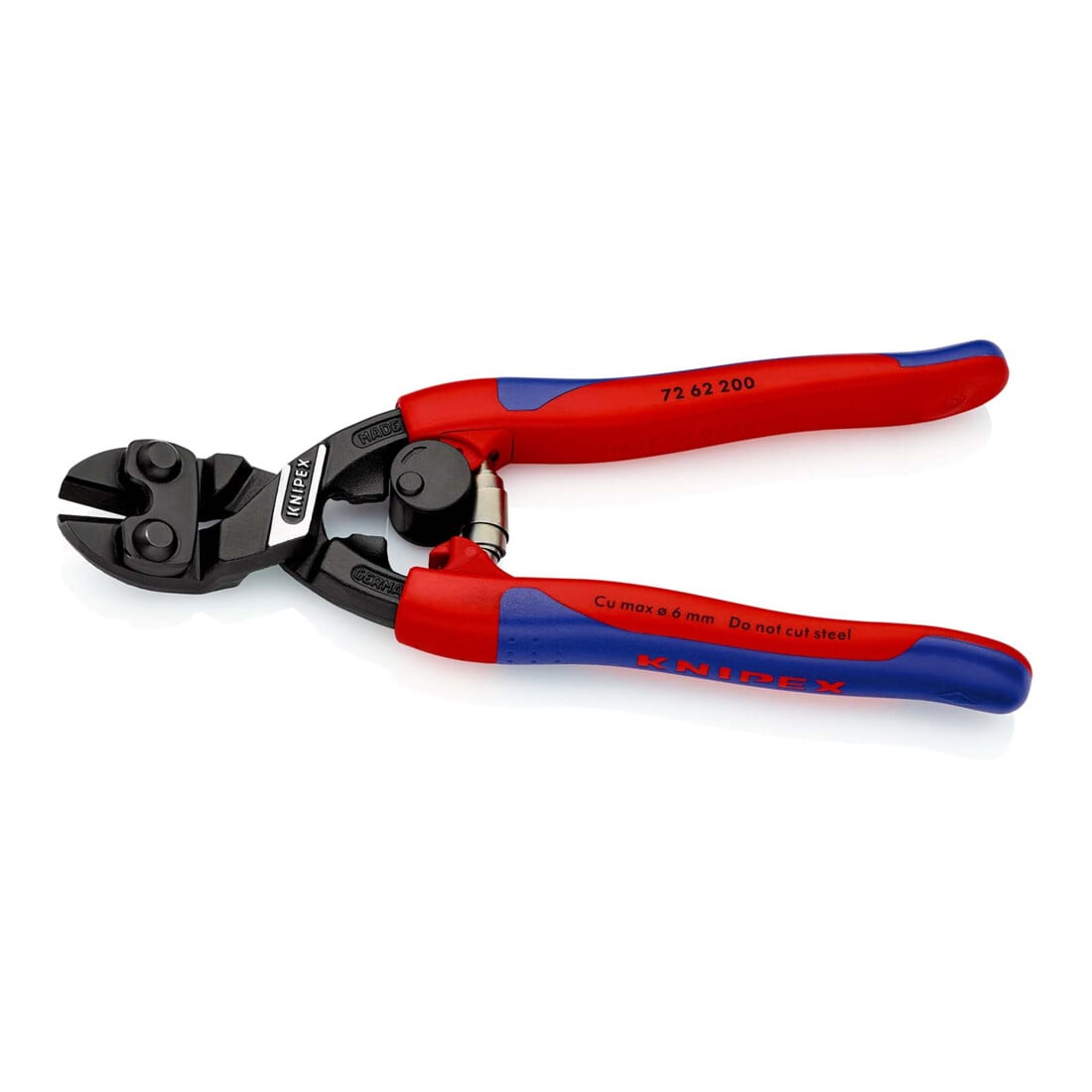 KNIPEX 72 62 200 Vlakfrees voor zacht metaal en kunststof zwart geatramenteerd 200 mm