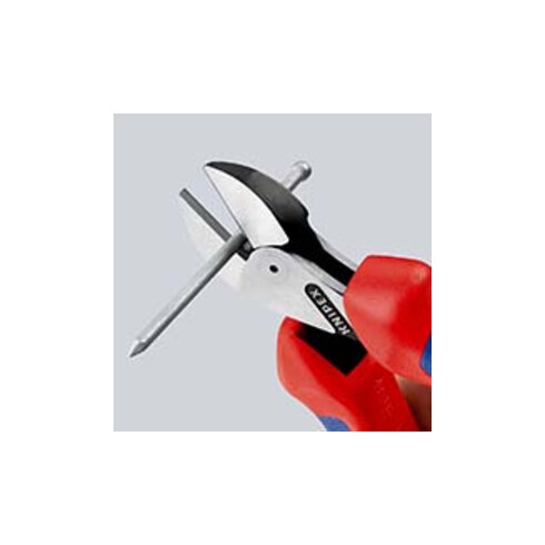 KNIPEX 73 05 160 T X-Cut® Kompakt-Seitenschneider mit Mehrkomponenten-Hüllen, mit integrierter Befestigungsöse zum Anbringen einer Absturzsicherung verchromt 160 mm