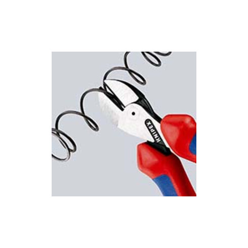 KNIPEX 73 05 160 T X-Cut® Kompakt-Seitenschneider mit Mehrkomponenten-Hüllen, mit integrierter Befestigungsöse zum Anbringen einer Absturzsicherung verchromt 160 mm