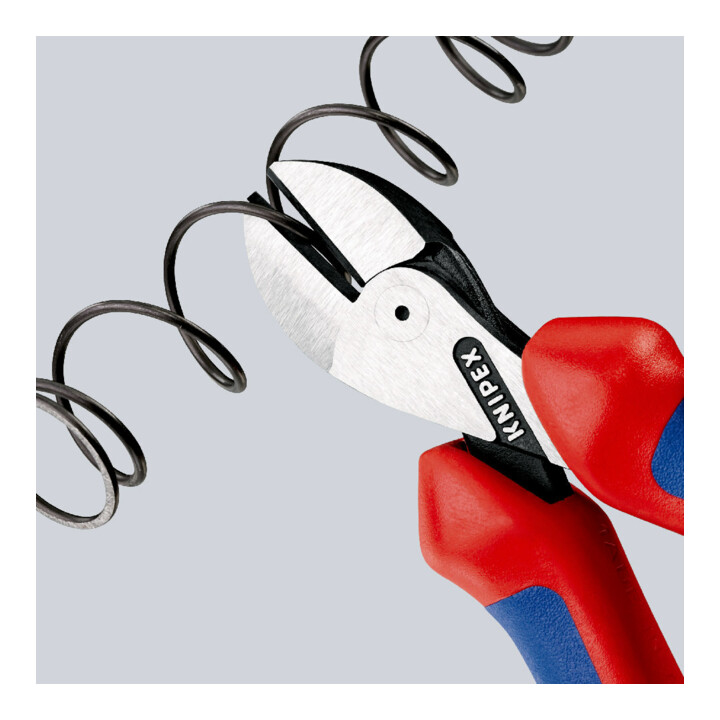 KNIPEX 73 05 160 X-Cut® Kompakt-Seitenschneider hochübersetzt mit Mehrkomponenten-Hüllen verchromt 160 mm