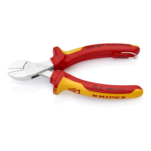 KNIPEX 73 06 160 T X-Cut® zijsnijtang compact met bevestigingsoog verchroomd VDE 160 mm