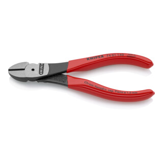 KNIPEX 74 01 140 Kraft-Seitenschneider schwarz atramentiert 140 mm