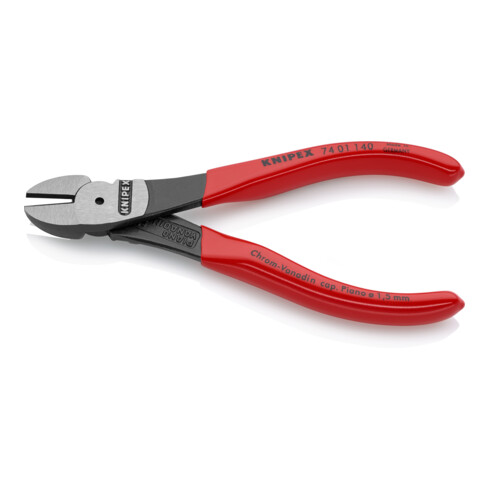 KNIPEX 74 01 140 Kraft-Seitenschneider mit Kunststoff überzogen schwarz atramentiert 140 mm