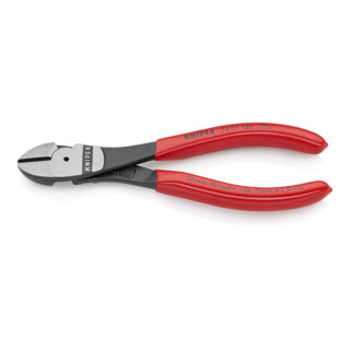 KNIPEX 74 01 160 Kraft-Seitenschneider schwarz atramentiert 160 mm