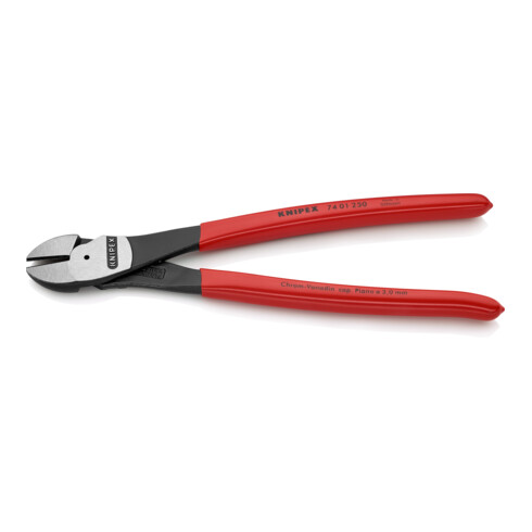 KNIPEX 74 01 250 Kraft-Seitenschneider schwarz atramentiert 250 mm