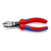 KNIPEX 74 02 160 Kraft-Seitenschneider mit Mehrkomponenten-Hüllen schwarz atramentiert 160 mm