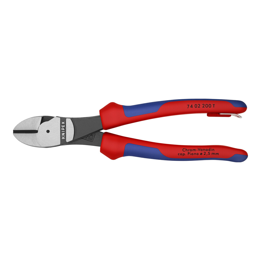 KNIPEX 74 02 200 T Zijsnijtang met bevestigingsoog zwart geatramenteerd 200 mm
