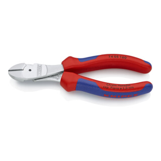 KNIPEX 74 05 160 Kraft-Seitenschneider verchromt 160 mm