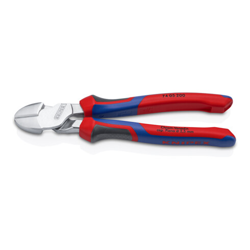 KNIPEX 74 05 200 SB Kraft-Seitenschneider mit Comfort-Griffen verchromt 200 mm