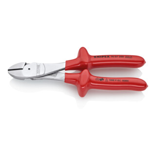 KNIPEX 74 07 200 Kraft-Seitenschneider verchromt VDE 200 mm