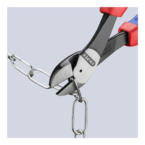 KNIPEX 74 22 250 Kraft-Seitenschneider mit Comfort-Griffen schwarz atramentiert 250 mm