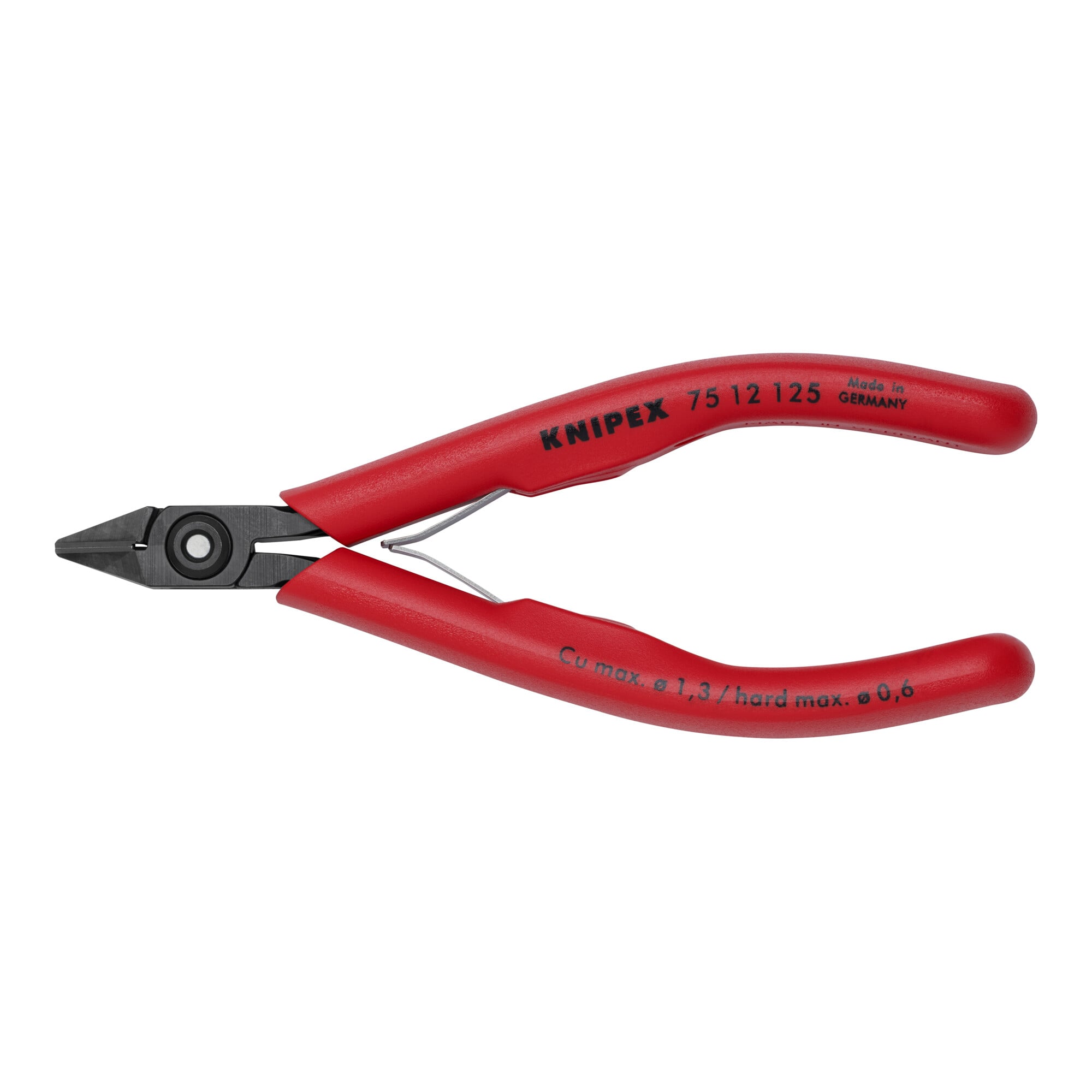 KNIPEX 75 12 125 Elektronik-Seitenschneider mit Kunststoff-Hüllen brüniert 125 mm