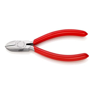 KNIPEX 76 03 125 Seitenschneider für Elektromechaniker mit Kunststoff überzogen verchromt 125 mm